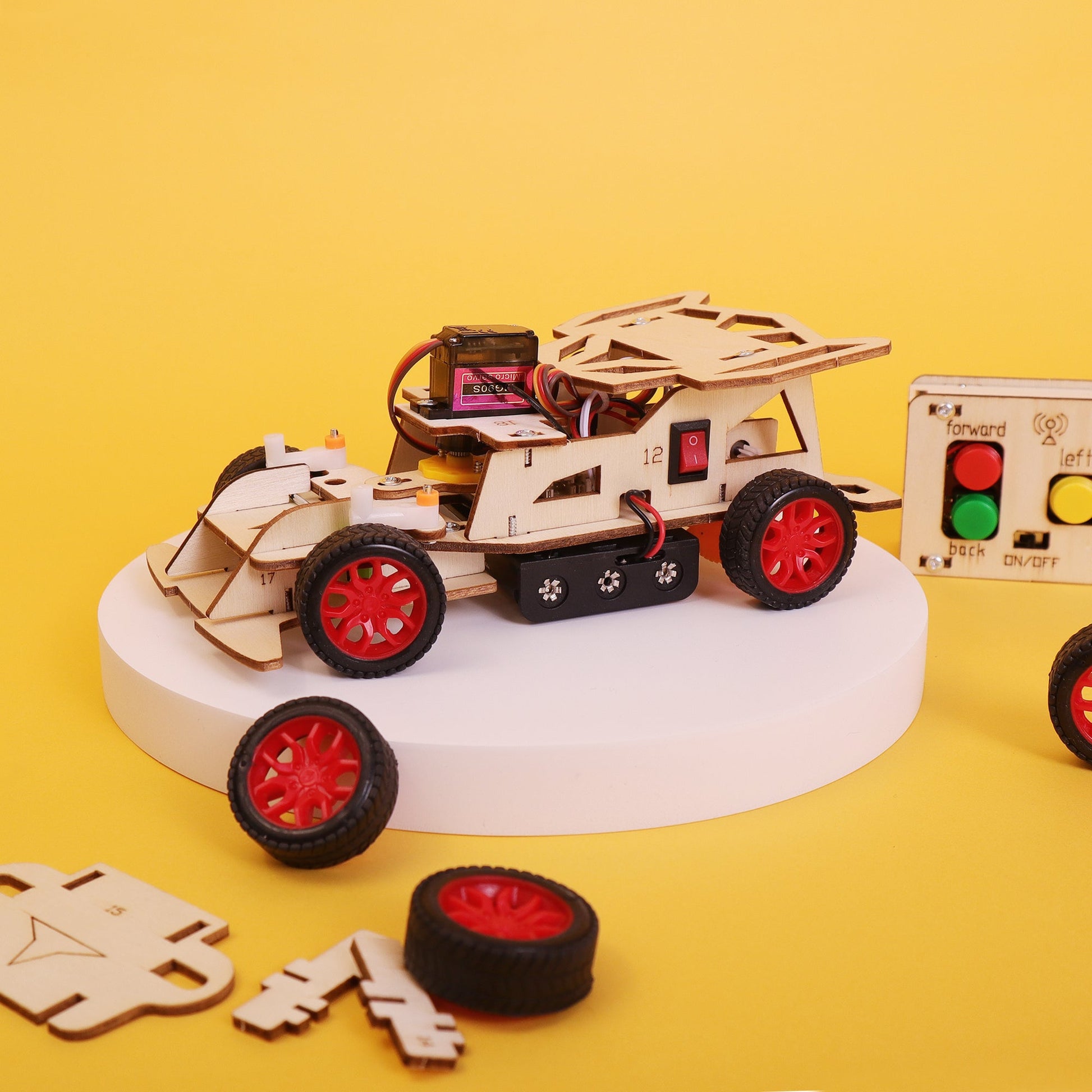 Steering RC Car DIY Kit | Advanced STEM Toy for Kids Ages 12+ - Niksstuff