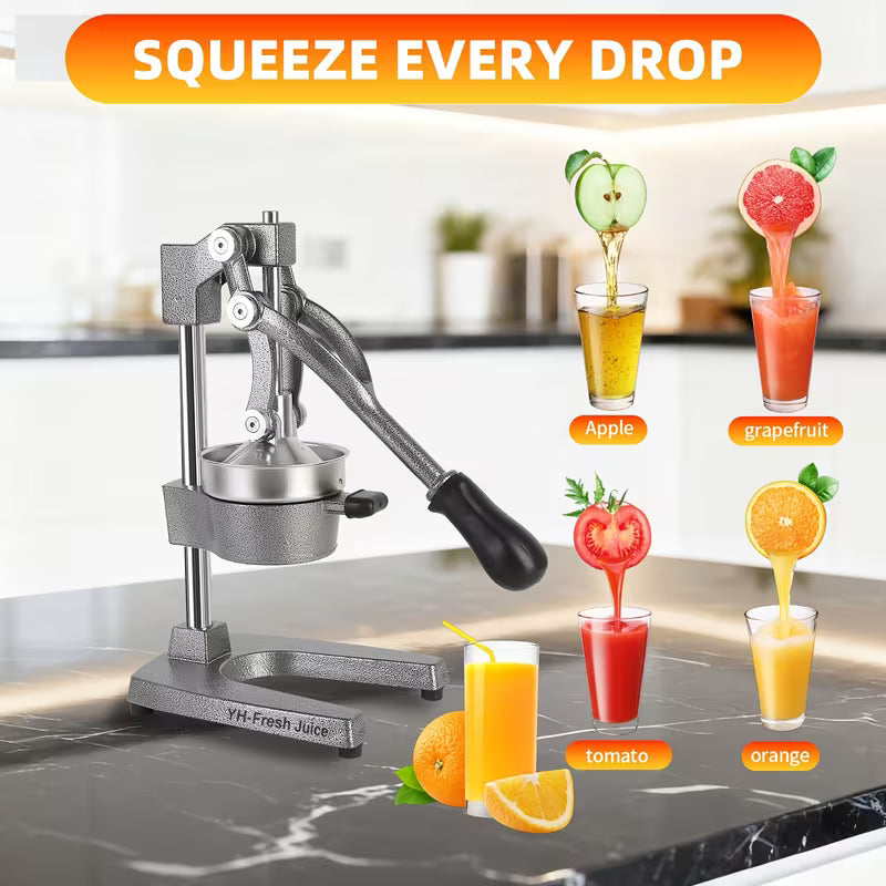 Commercial Manual Citrus Juicer Hand Press - Gray