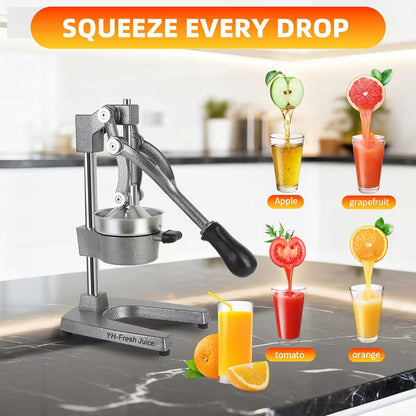 Commercial Manual Citrus Juicer Hand Press - Gray