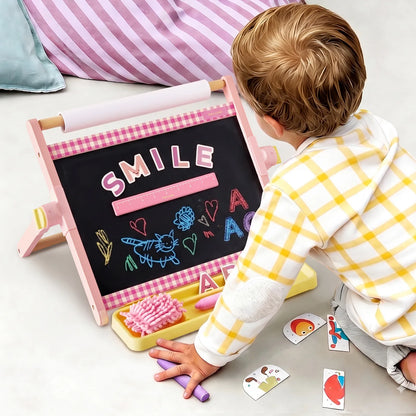 Tiny Land® Double-Sided Magnetic Tabletop Easel | Pink, Oatmeal or Green