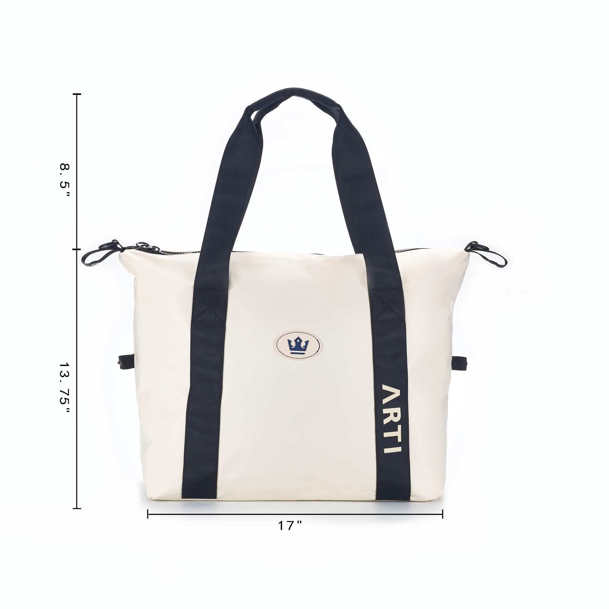 ARTI Signature Duffle Bag | Cream | 17"×13.75"×6.5" | Polyester | Removable Strap | ARTI - Niksstuff