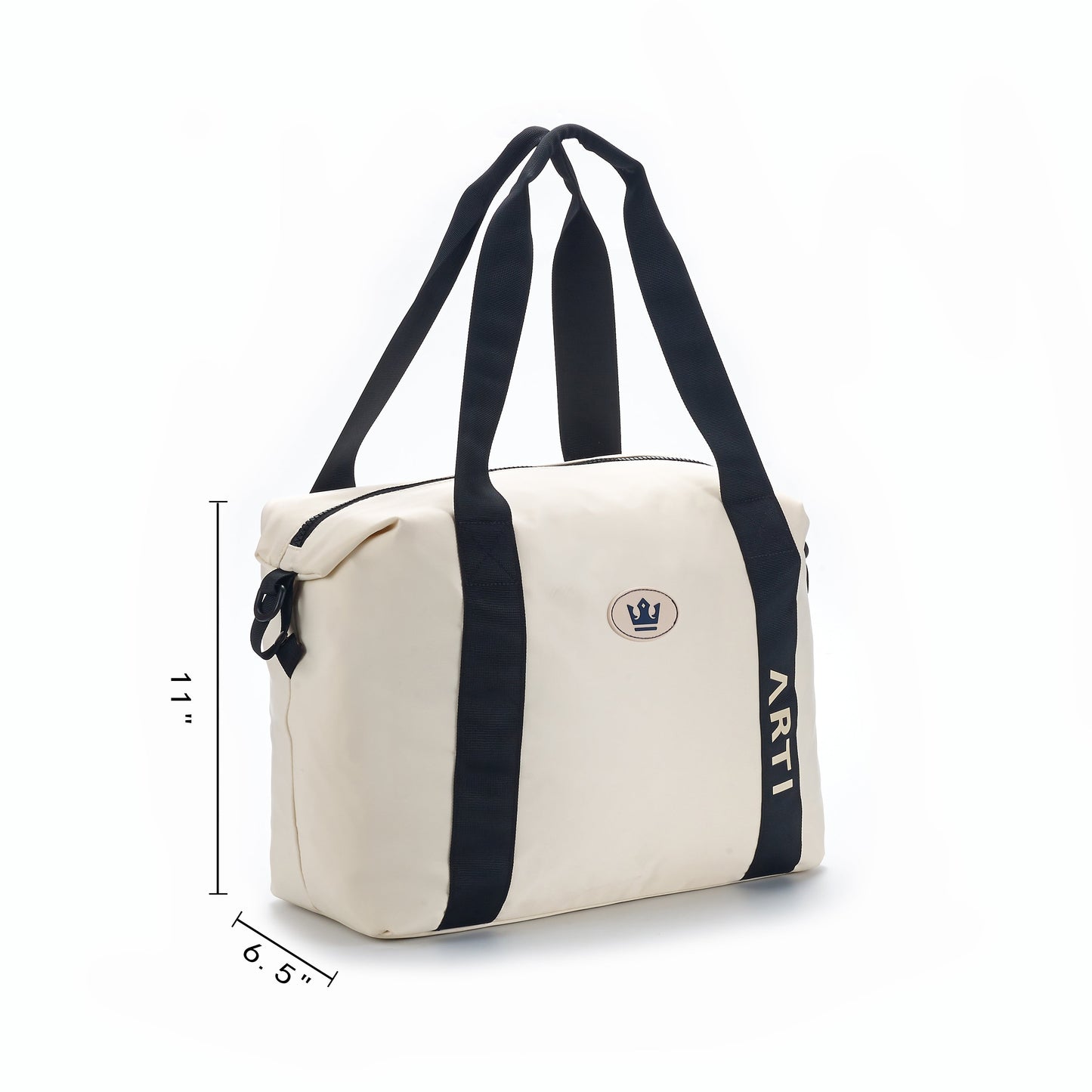 ARTI Signature Duffle Bag | Cream | 17"×13.75"×6.5" | Polyester | Removable Strap | ARTI - Niksstuff
