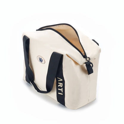 ARTI Signature Duffle Bag | Cream | 17"×13.75"×6.5" | Polyester | Removable Strap | ARTI - Niksstuff