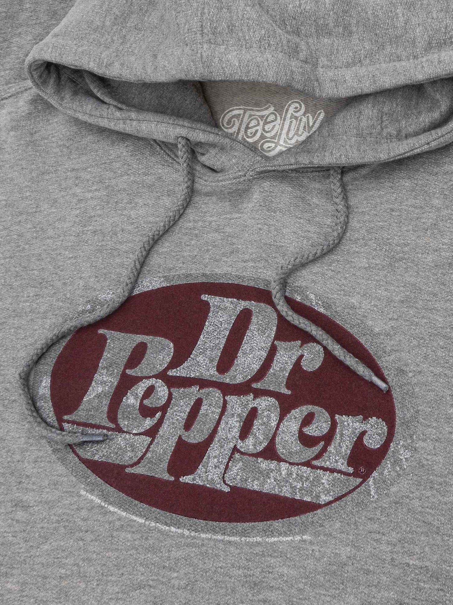 Dr Pepper Silver Metallic Logo Pullover Hoodie | Gray