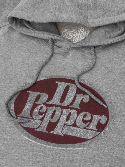Dr Pepper Silver Metallic Logo Pullover Hoodie | Gray