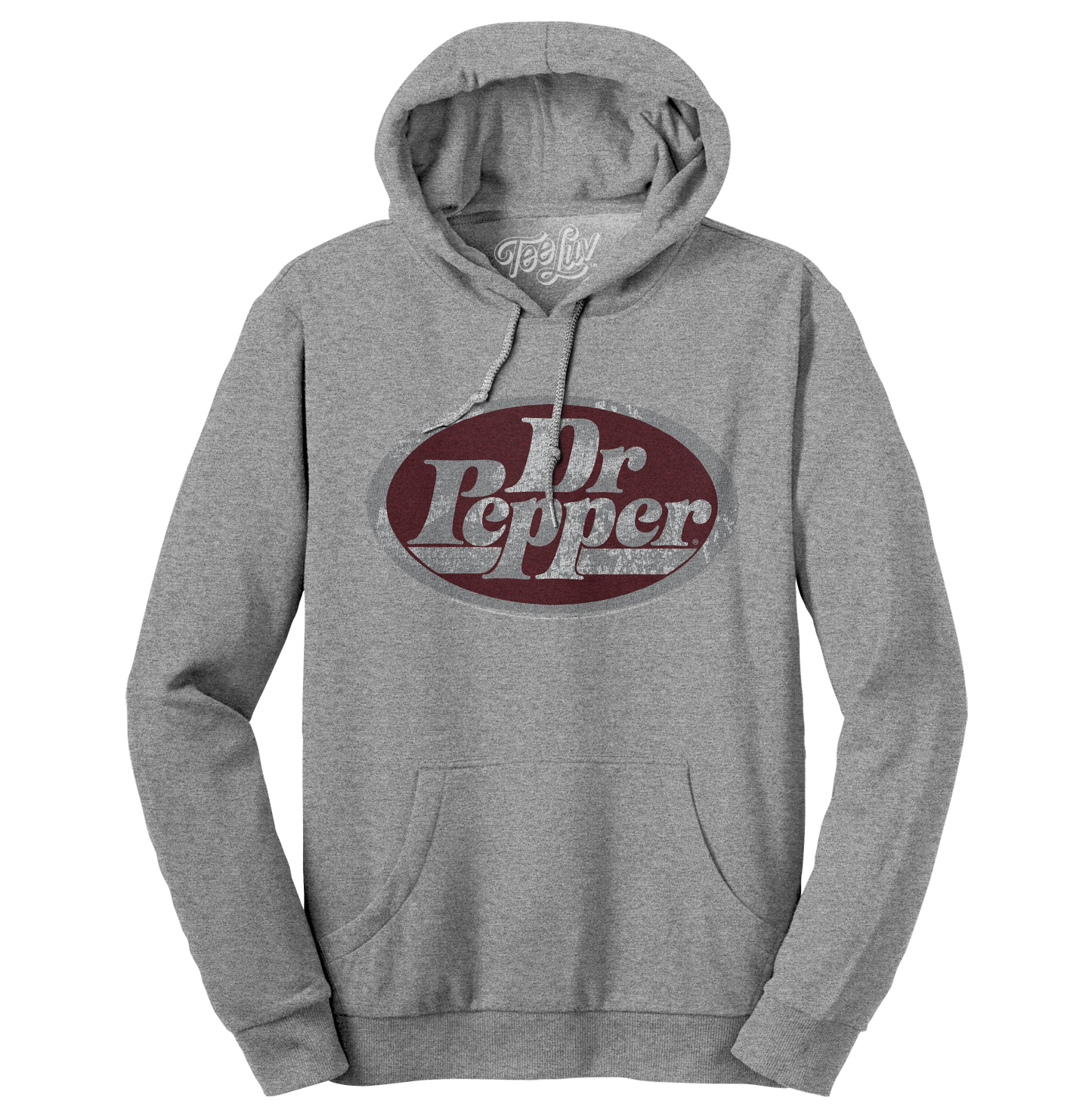 Dr Pepper Silver Metallic Logo Pullover Hoodie | Gray