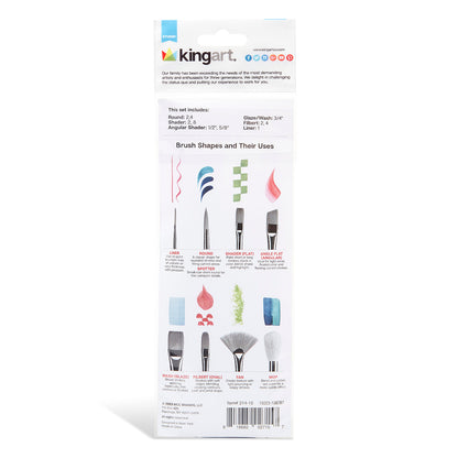 KINGART Studio White Nylon Paint Brush Set - 10 Piece