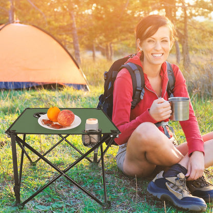 LakeForest Folding Camping Table with 2 Cup Holders – 600D Oxford, 44 lb Capacity | 18.5"x18.5" | 2.2 lbs | 1-Pc & 2-Pc Sets