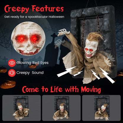 Halloween Hanging Animated Zombie Prisoner Decoration