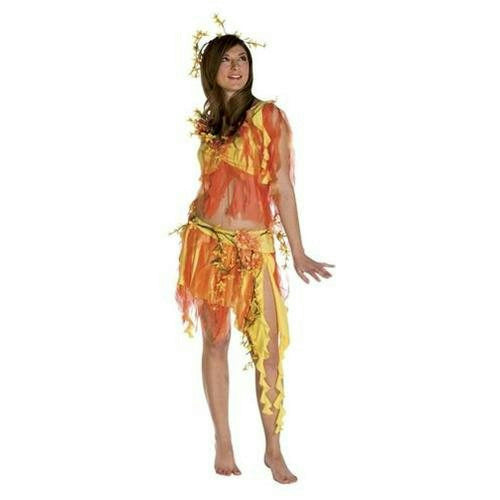 Fairy Nymph Fire Goddess Adult Costume - Orange/Yellow One Size