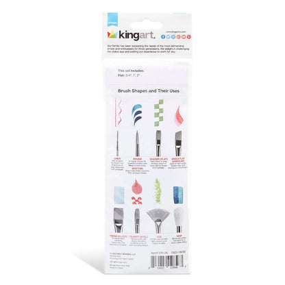 Back of brush set package showing brush shapes and uses chart