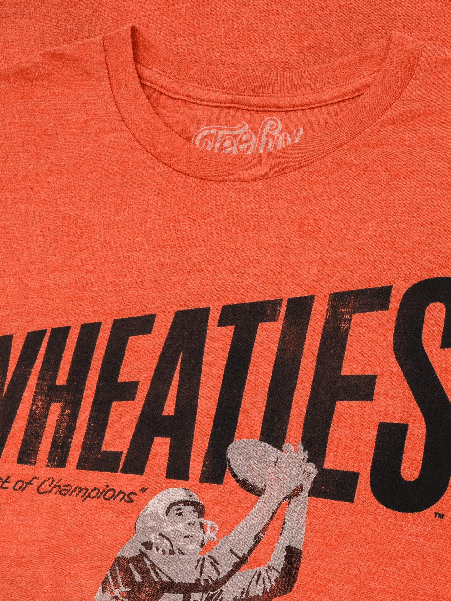Wheaties "Breakfast of Champions" T-Shirt | Football Player Graphic | Orange
