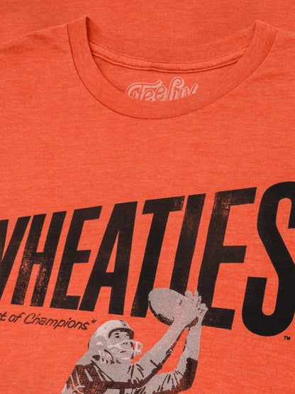 Wheaties "Breakfast of Champions" T-Shirt | Football Player Graphic | Orange