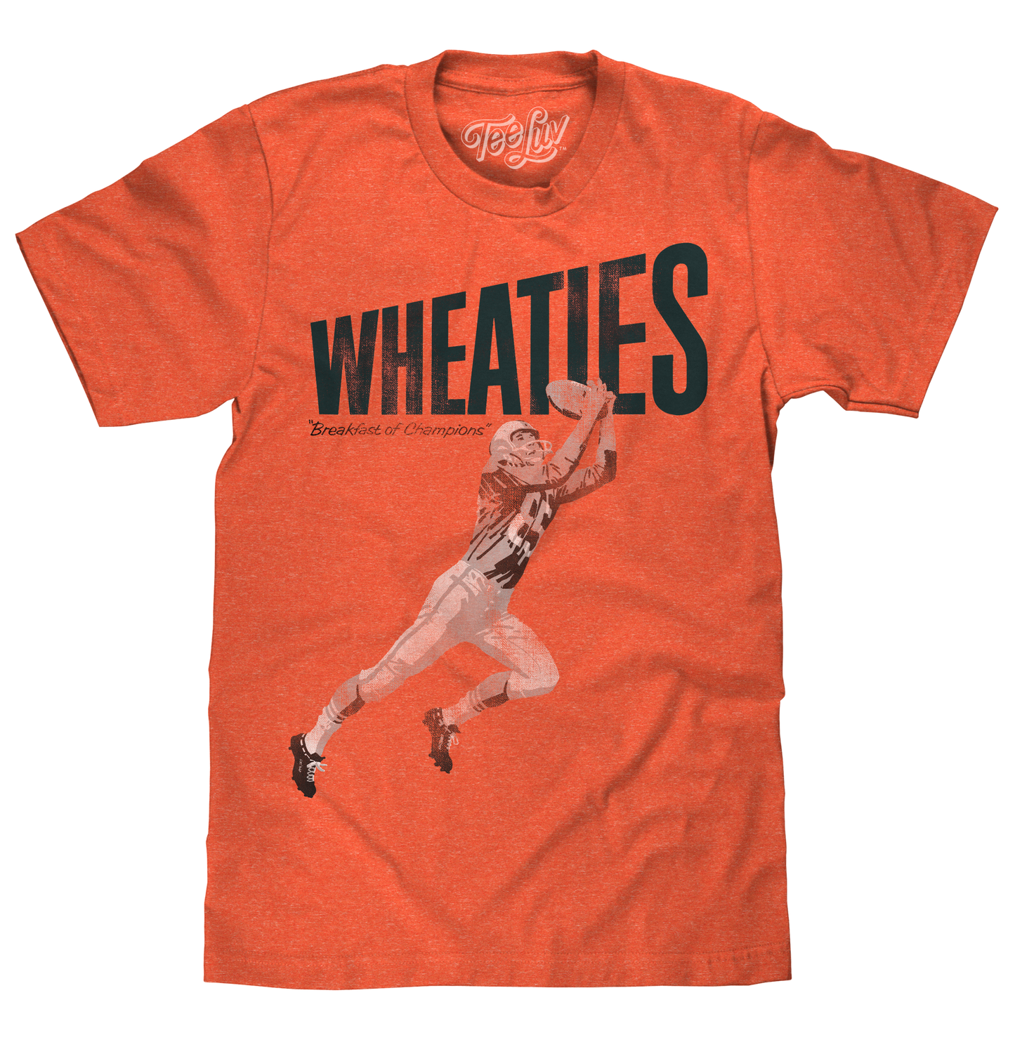 Wheaties "Breakfast of Champions" T-Shirt | Football Player Graphic | Orange