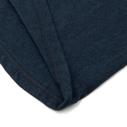 Navy T-shirt double-stitched sleeve and hem detail