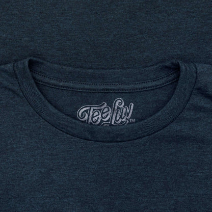 Navy crew-neck T-shirt with Teeluv logo on neckline