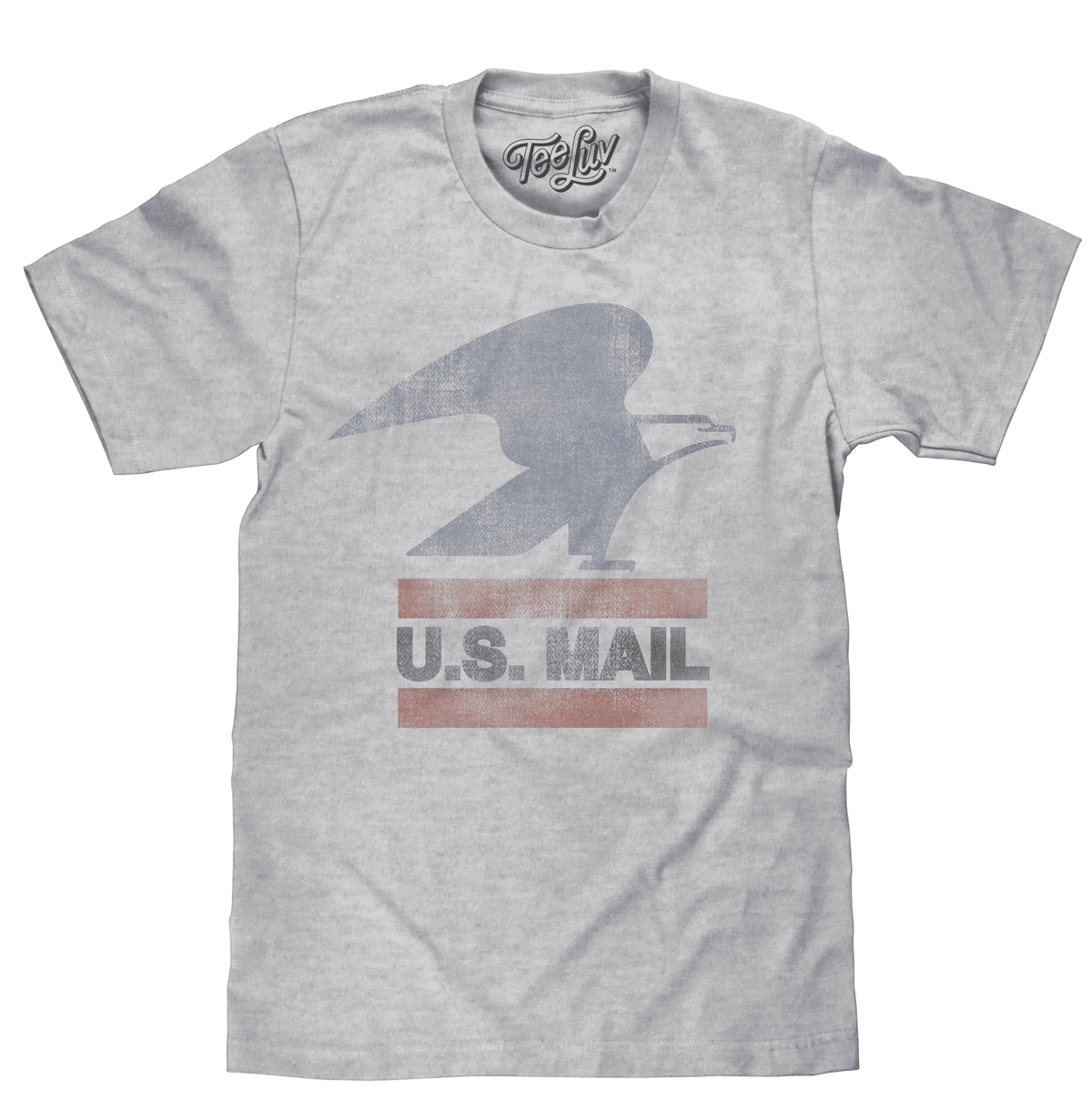 Gray graphic T-shirt with eagle and U.S. MAIL logo on front
