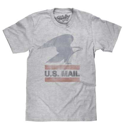 Gray graphic T-shirt with eagle and U.S. MAIL logo on front