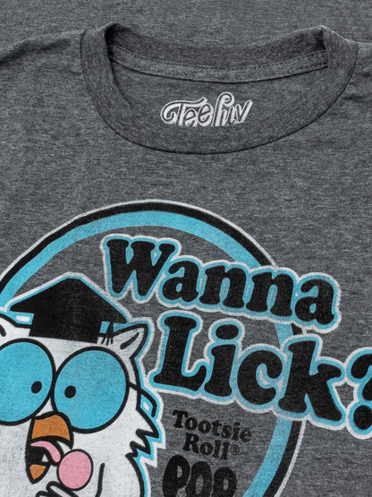 Tootsie Roll Pop "How Many Licks?" T-Shirt | Mr. Owl | Distressed Logo | Gray