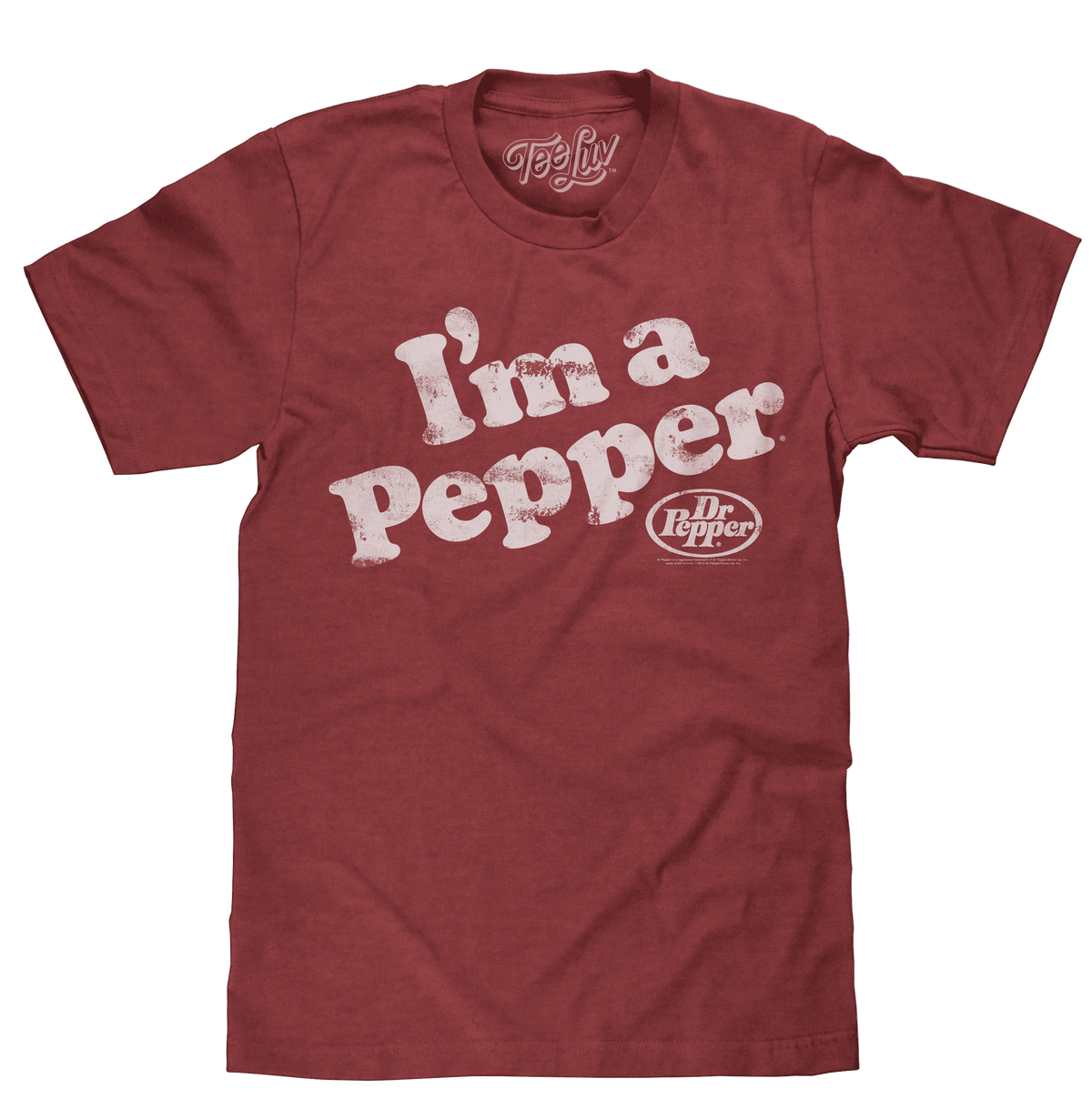 Red Dr Pepper graphic T-shirt, crew neck and short sleeves