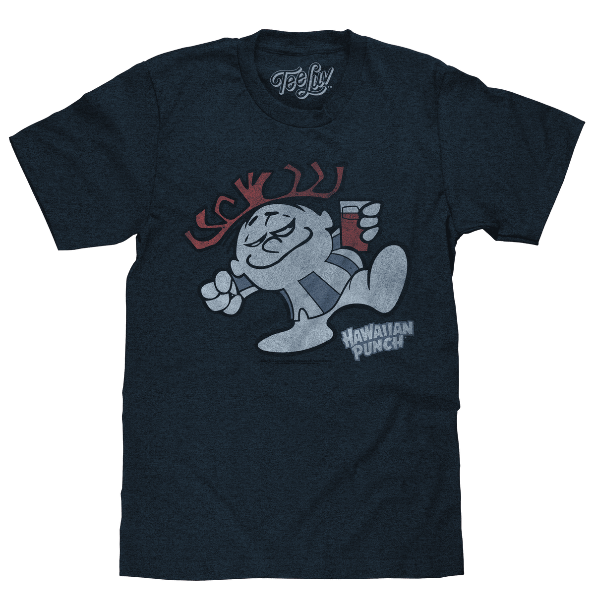 Dark navy T-shirt with vintage Hawaiian Punch cartoon front graphic