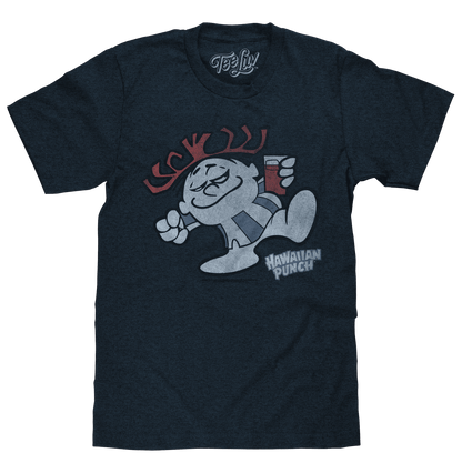 Dark navy T-shirt with vintage Hawaiian Punch cartoon front graphic