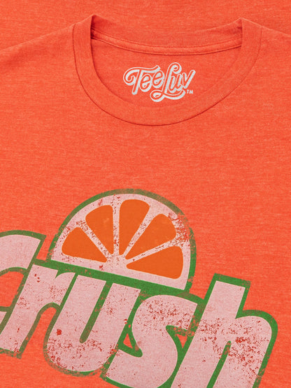 Orange Crush Soda T-Shirt | Distressed Vintage Logo | Orange Heather | Poly-Cotton