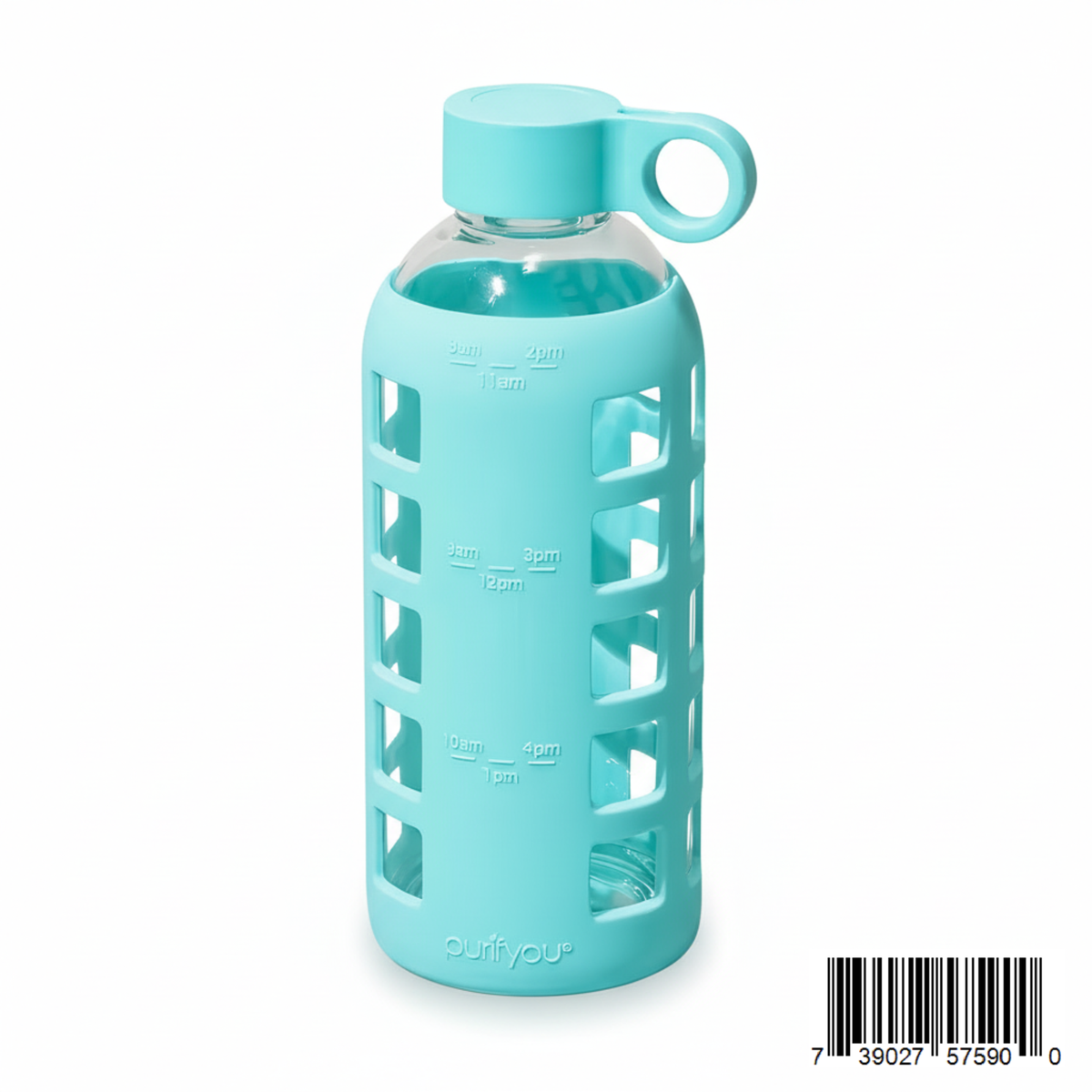Purifyou Borosilicate Glass Water Bottle with Silicone Sleeve