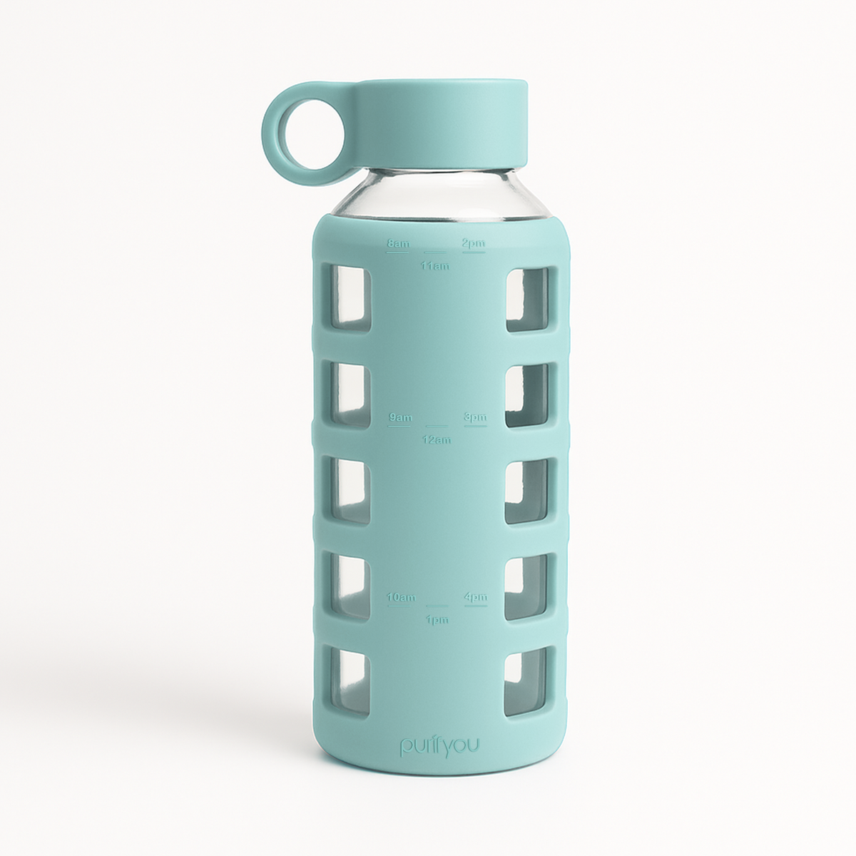 Purifyou Borosilicate Glass Water Bottle with Silicone Sleeve