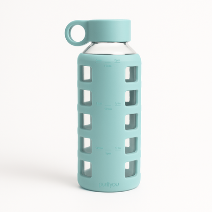 Purifyou Borosilicate Glass Water Bottle with Silicone Sleeve