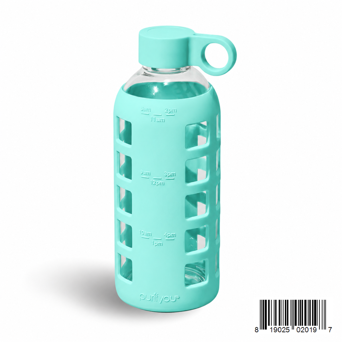 Purifyou Borosilicate Glass Water Bottle with Silicone Sleeve