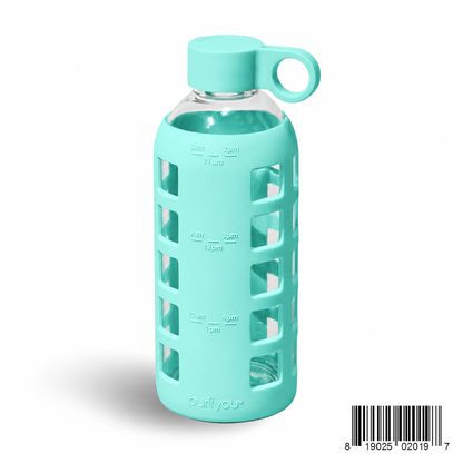 Purifyou Borosilicate Glass Water Bottle with Silicone Sleeve