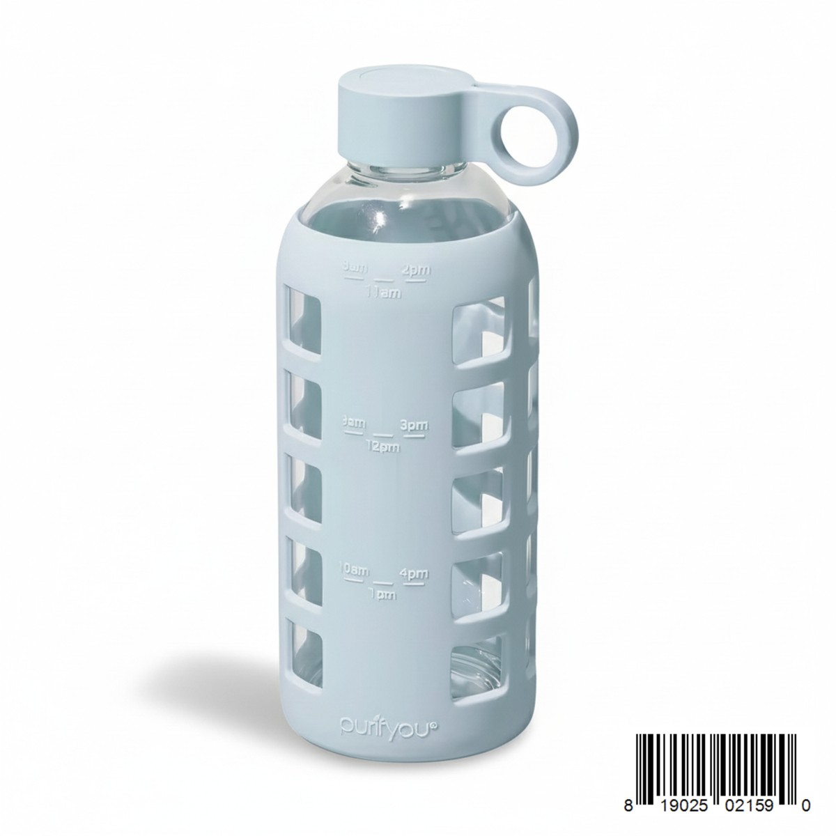 Purifyou Borosilicate Glass Water Bottle with Silicone Sleeve