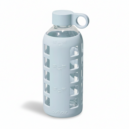 Purifyou Borosilicate Glass Water Bottle with Silicone Sleeve