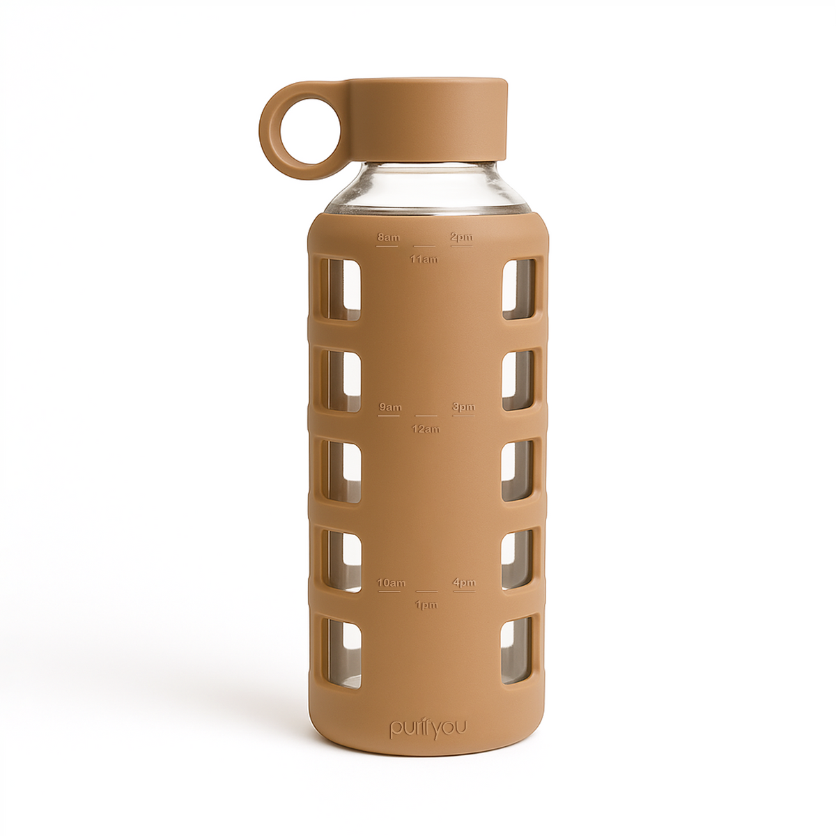 Purifyou Borosilicate Glass Water Bottle with Silicone Sleeve