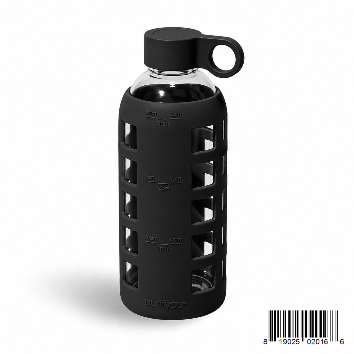Purifyou Borosilicate Glass Water Bottle with Silicone Sleeve