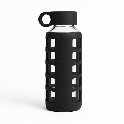 Purifyou Borosilicate Glass Water Bottle with Silicone Sleeve