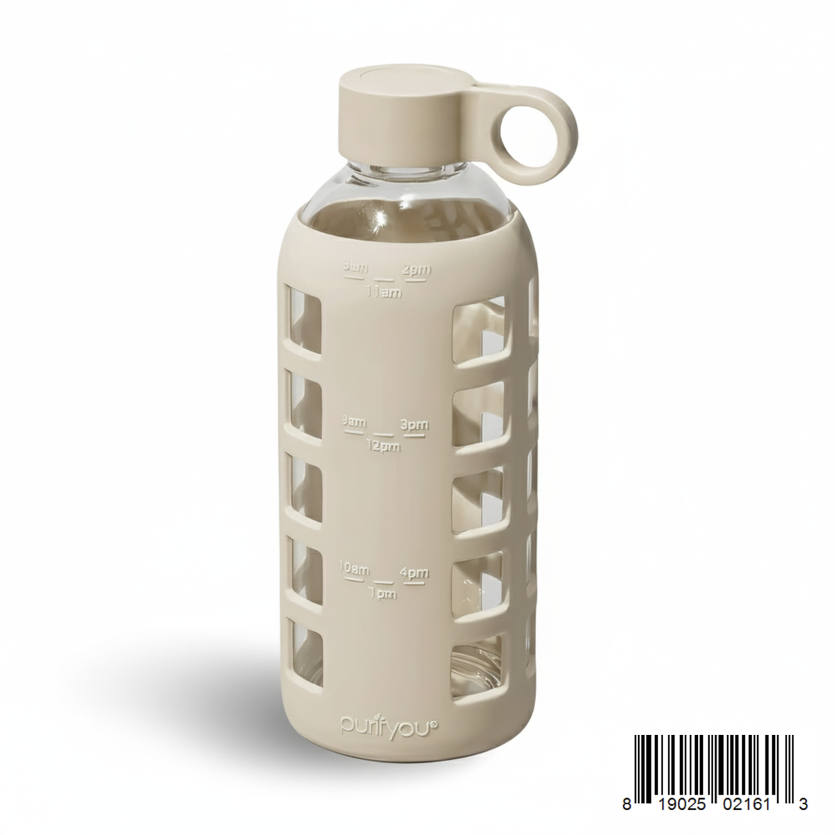 Purifyou Borosilicate Glass Water Bottle with Silicone Sleeve