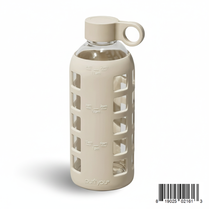 Purifyou Borosilicate Glass Water Bottle with Silicone Sleeve