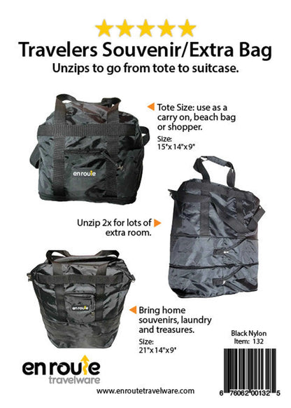 En Route Travelware Expandable Travel Bag | Packable Ripstop Nylon Souvenir Tote