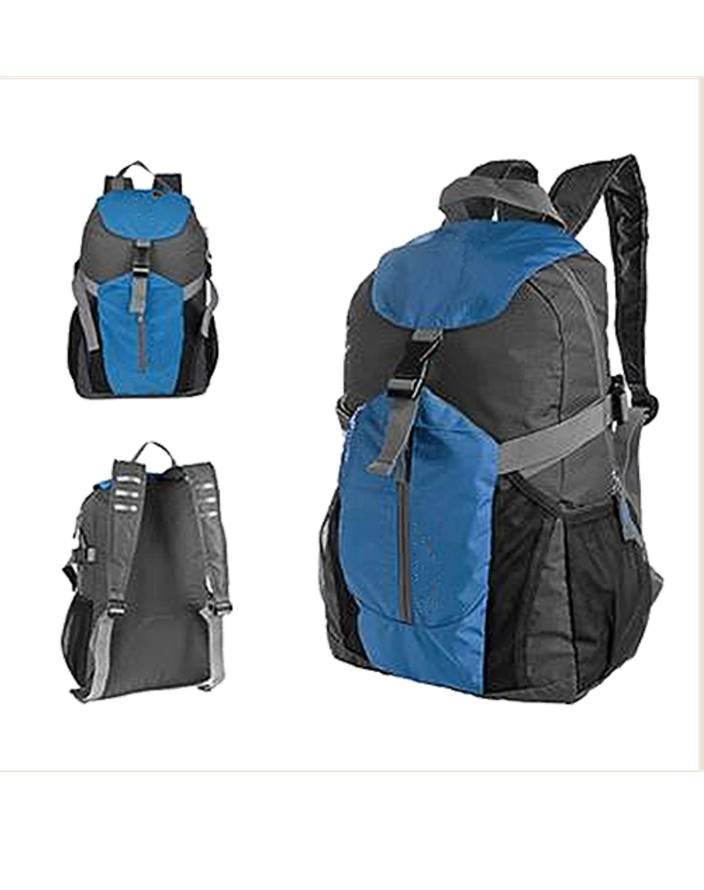 En Route Travelware Packable Travel Backpack | Foldable Ripstop Nylon | Blue/Grey