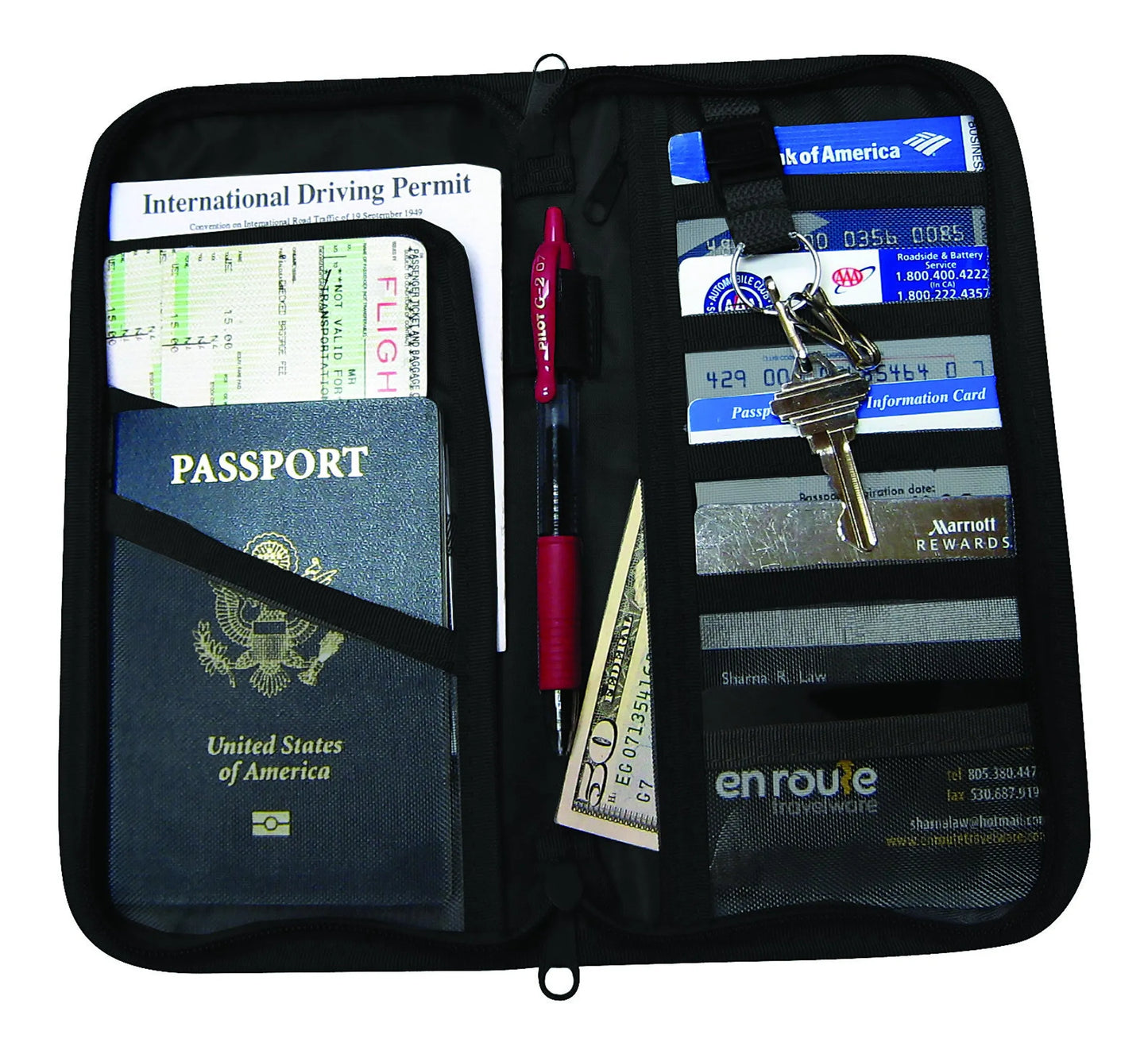 En Route Travelware RFID-Blocking Passport & Document Holder | Black