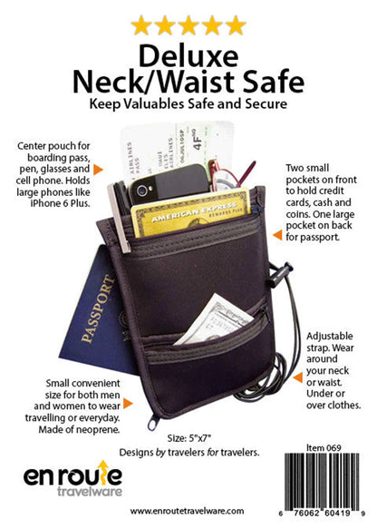 En Route Travelware Travel Neck Wallet | Neoprene Passport & Card Organizer