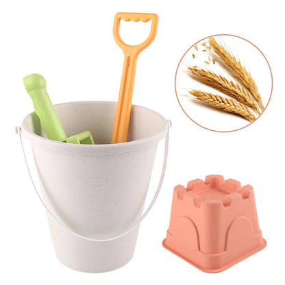 Kids Dinosaur Beach Bucket — Eco-Friendly Wheat Straw Sand Toy