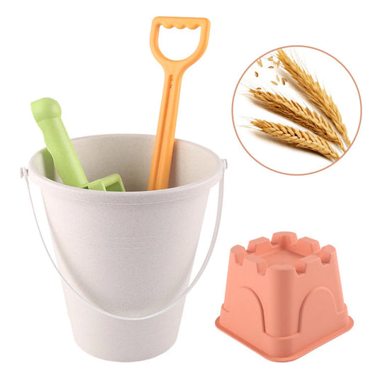 Kids Dinosaur Beach Bucket — Eco-Friendly Wheat Straw Sand Toy