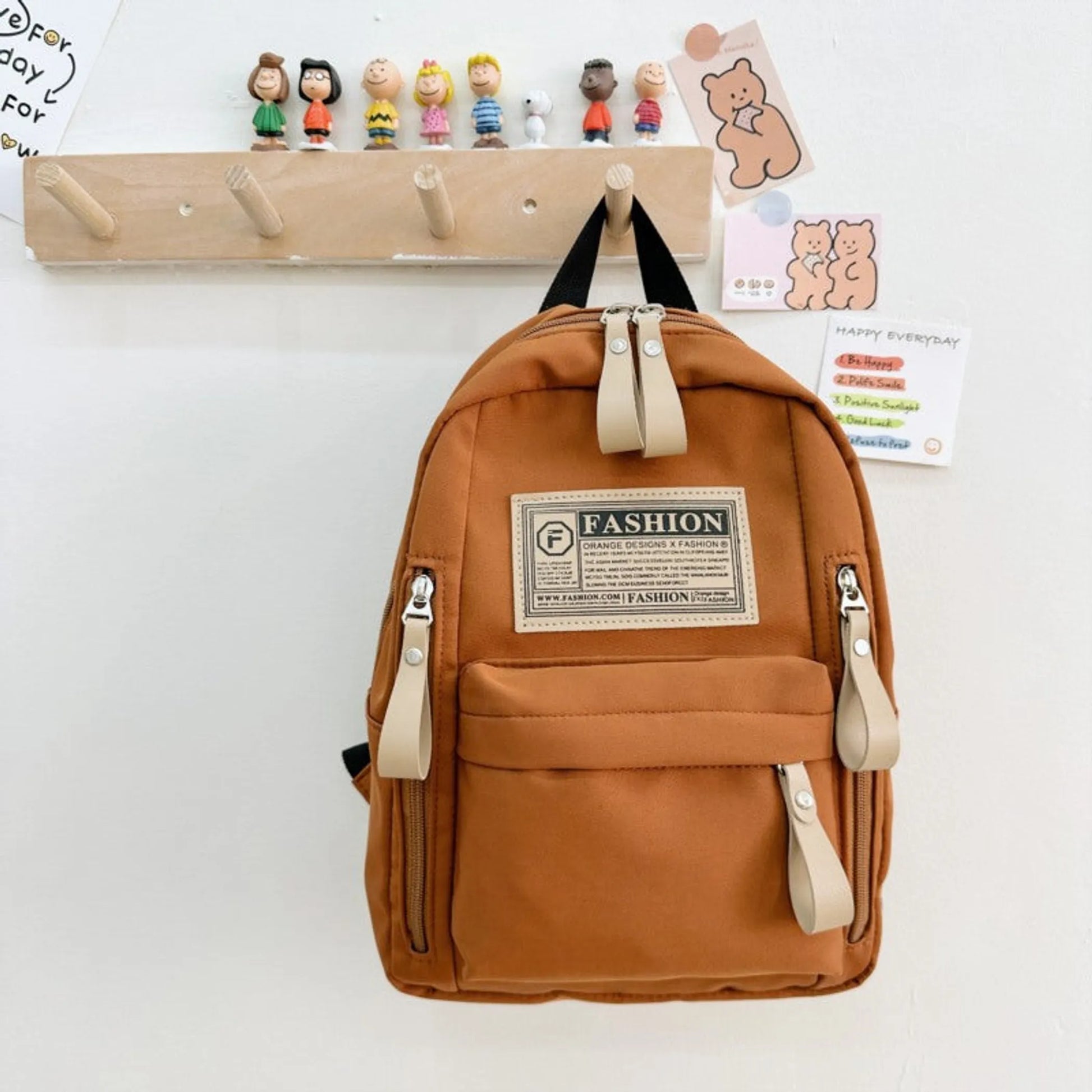 Kids Canvas Backpack | Lightweight & Compact | Ages 3–8 | Letters Pattern | 4 Colors - Niksstuff