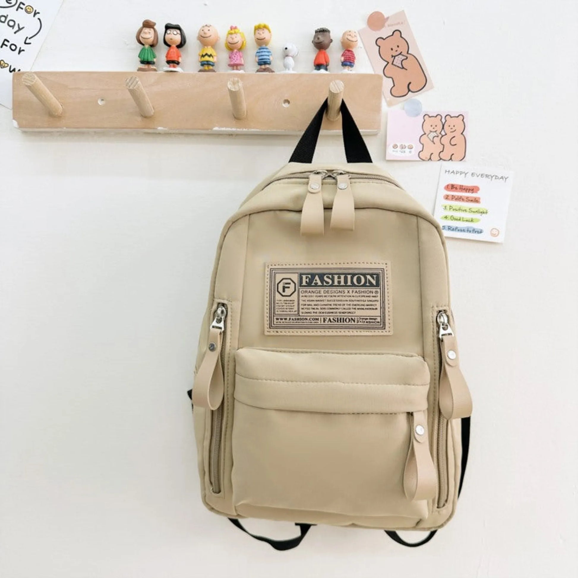 Kids Canvas Backpack | Lightweight & Compact | Ages 3–8 | Letters Pattern | 4 Colors - Niksstuff