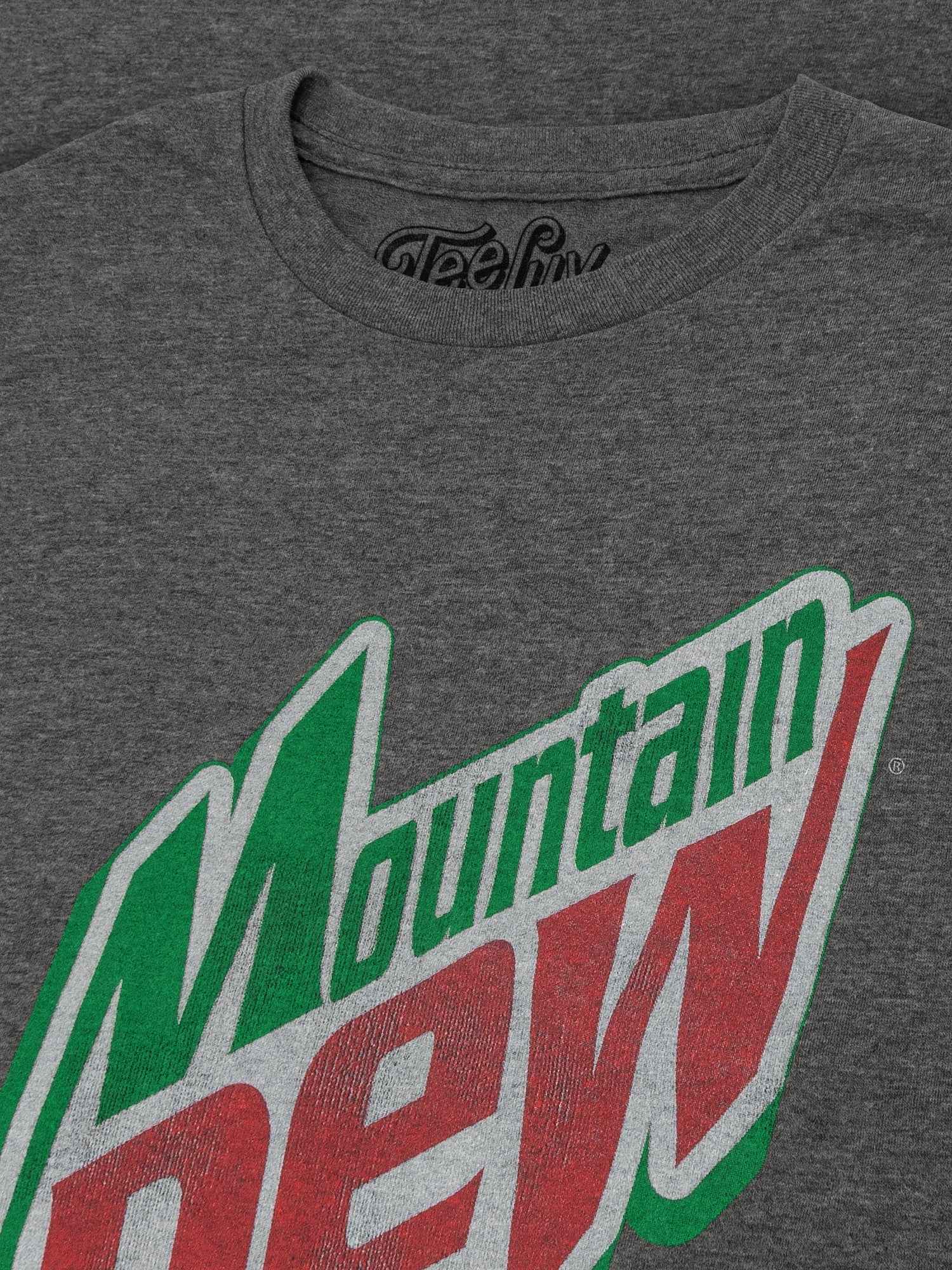 Mountain Dew T-Shirt | Distressed 90s Logo | Graphite Gray Heather | Poly-Cotton