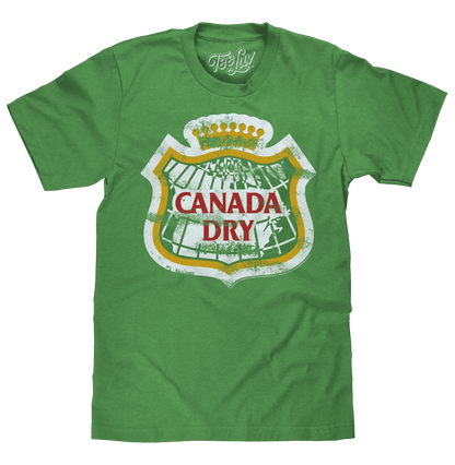 Green distressed Canada Dry logo T-shirt with crew neck
