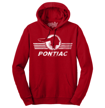 Pontiac Headdress Shield Logo Pullover Hoodie – Red